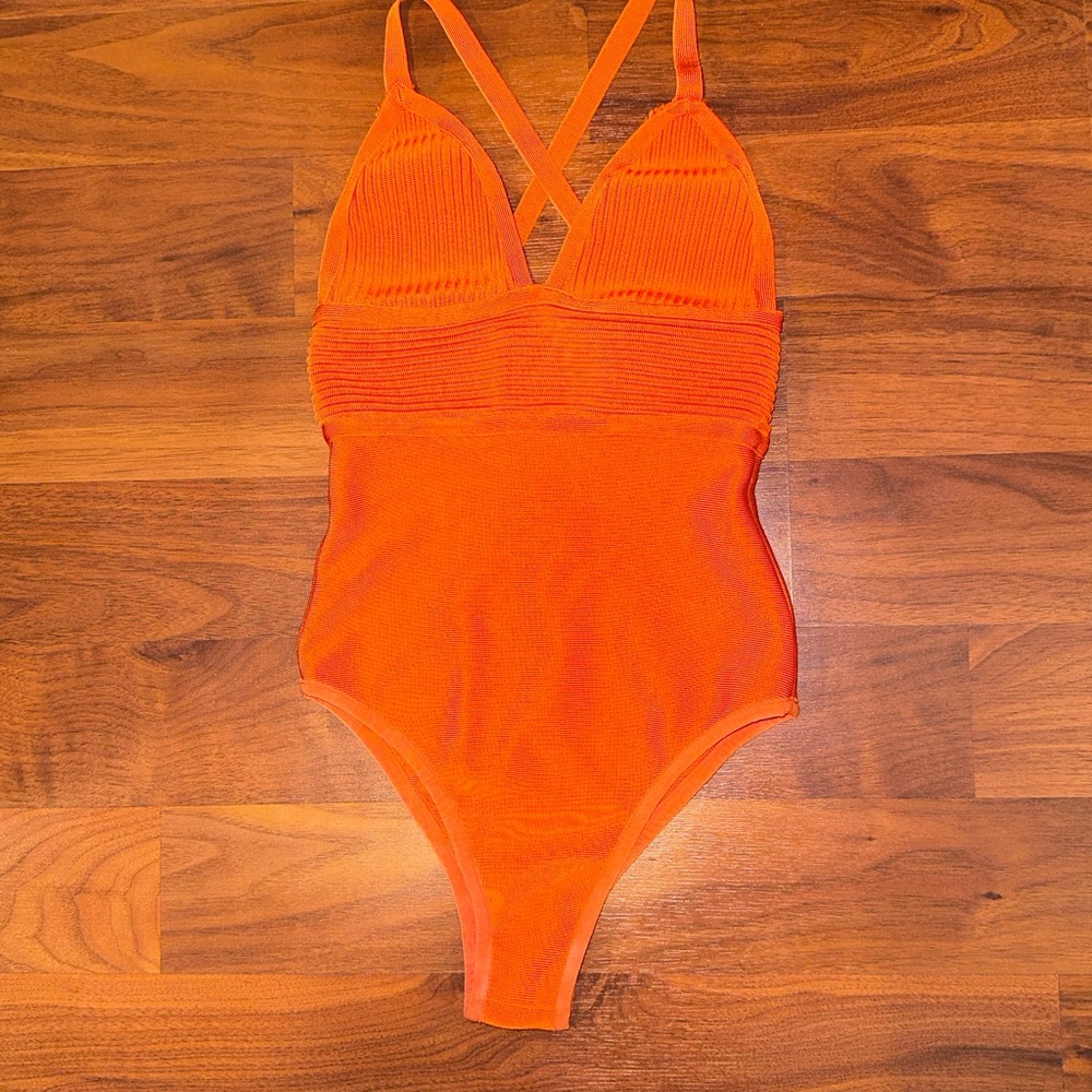 Vibrant Orange One-Piece bodysuit